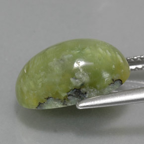 5.32カラットの天然グリーンサーペンティン（14×10.2 mm・オーバルカット）