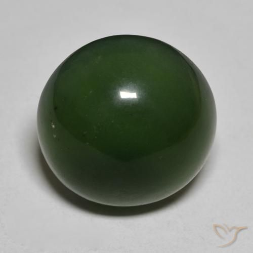 14.95ct 天然 ダークグリーン サーペンティン, ラウンド, 半透明