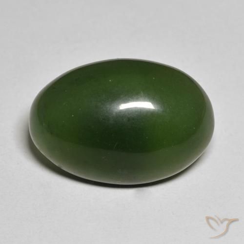 15.97ct 天然 ダークグリーン サーペンティン, 楕円形, 半透明