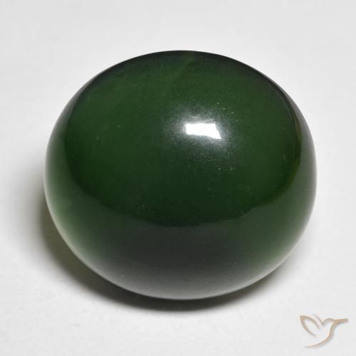 15.26ct 天然 非常に濃い緑 サーペンティン, ラウンド, 半透明