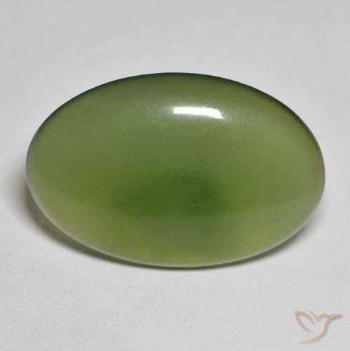 11.32ct 天然 アーシーグリーン サーペンティン, 楕円形, 半透明