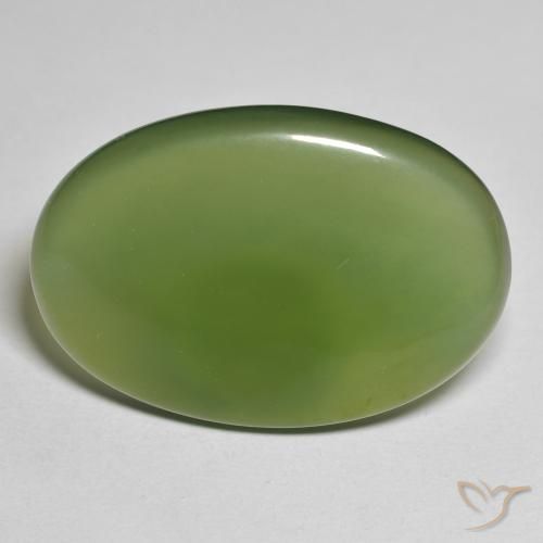 23.14ct 天然 海藻グリーン サーペンティン, 楕円形, 半透明