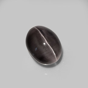 5.20カラットの天然灰色がかった茶Sillimanite Cat's Eye（10.5×8.1 mm・オーバルカット）