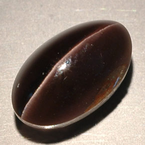 4.63カラットの天然ブラウンSillimanite Cat's Eye（11.2×6.8 mm・透明）