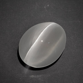 7.96カラットの天然スモークSillimanite Cat's Eye（12.5×9.7 mm・オーバルカット）