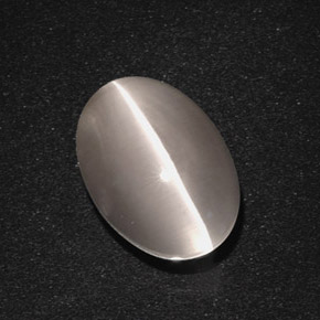 5.66カラットの天然スモークSillimanite Cat's Eye（11.7×8.4 mm・オーバルカット）