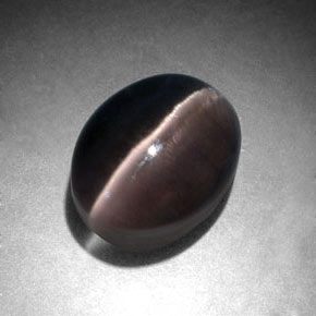 3.96カラットの天然スモークSillimanite Cat's Eye（9.5×7.5 mm・オーバルカット）