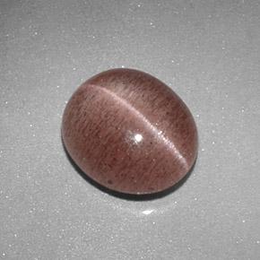 2.04カラットの天然薄いシナモンブラウンSillimanite Cat's Eye（8.8×7.6 mm・オーバルカット）