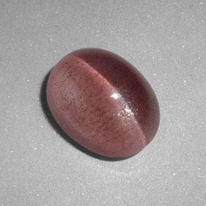 2.89カラットの天然濃いローズピンクSillimanite Cat's Eye（9.6×7.4 mm・オーバルカット）