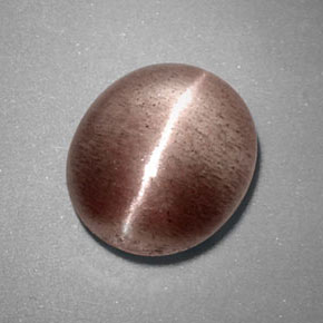 3.38カラットの天然ブラウンSillimanite Cat's Eye（10.4×9 mm・透明）