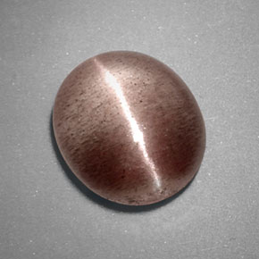 3.38カラットの天然ブラウンSillimanite Cat's Eye（10.4×9 mm・透明）