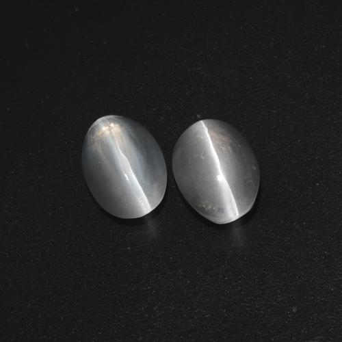 2.32カラットの天然非常に薄い灰色Sillimanite Cat's Eye（7.6×5.1 mm・オーバルカット）