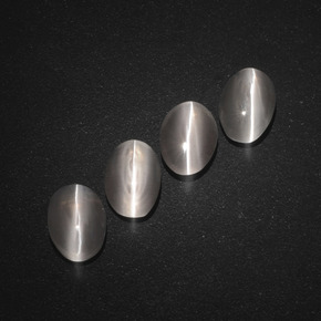カラットの天然スモークSillimanite Cat's Eye（7.1×4.6 mm・オーバルカット）