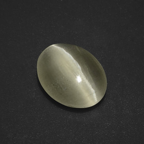 3.01カラットの天然灰色がかった茶Sillimanite Cat's Eye（10.9×8.5 mm・オーバルカット）