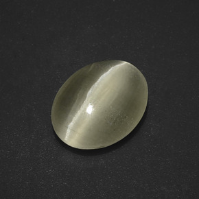 3.01カラットの天然灰色がかった茶Sillimanite Cat's Eye（10.9×8.5 mm・オーバルカット）
