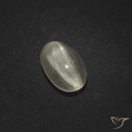 1.91ct 天然 ウォームホワイト シリマナイトキャッツアイ, 楕円形, 半透明