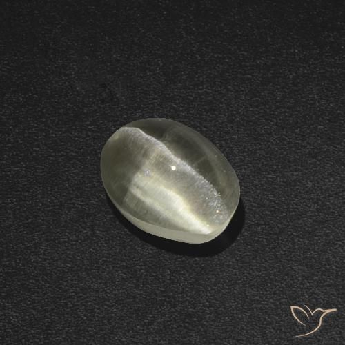 1.84ct 天然 ウォームホワイト シリマナイトキャッツアイ, 楕円形, 半透明