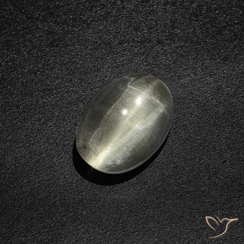 2.76ct 天然 ウォームホワイト シリマナイトキャッツアイ, 楕円形, 半透明