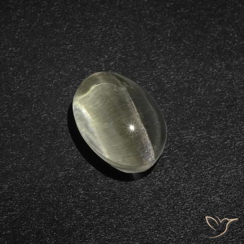 2.23ct 天然 ウォームホワイト シリマナイトキャッツアイ, 楕円形, 半透明