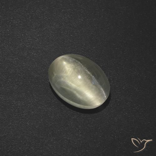 1.73ct 天然 ウォームホワイト シリマナイトキャッツアイ, 楕円形, 半透明