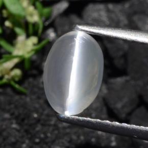 1.40カラットの天然灰色がかったブラウンシリマナイトキャッツアイ、オーバルカット、透明