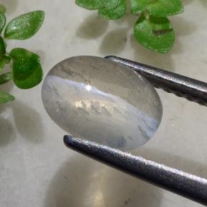 1.96カラットの天然非常に薄い灰色シリマナイトキャッツアイ、オーバルカット、透明