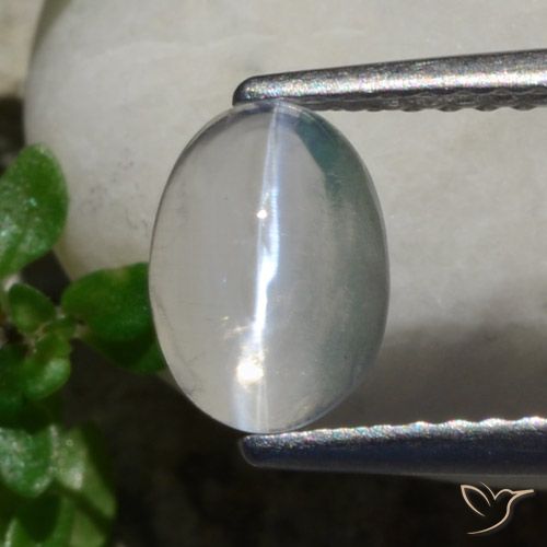 1.47ct 天然 ホワイト シリマナイトキャッツアイ, 楕円形, 透明
