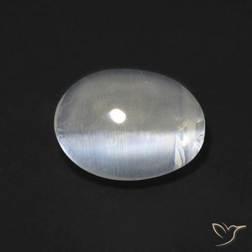 1.52ct 天然 ウォームホワイト シリマナイトキャッツアイ, 楕円形, 透明