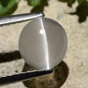 1.59カラットの天然スモークシリマナイトキャッツアイ、ラウンドカット、透明