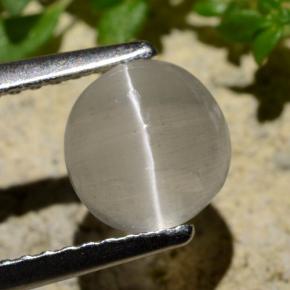 1.34カラットの天然スモークシリマナイトキャッツアイ、ラウンドカット、透明