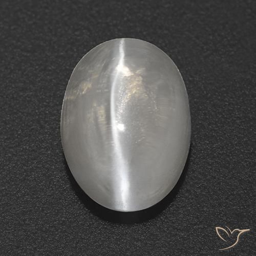 1.82ct 天然 クリアホワイト シリマナイトキャッツアイ, 楕円形, 透明