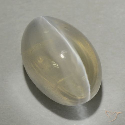 1.47ct 天然 ライトイエロー シリマナイトキャッツアイ, 楕円形, 透明