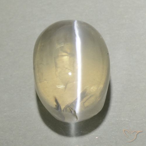 1.71ct 天然 ライトイエロー シリマナイトキャッツアイ, 楕円形, 透明