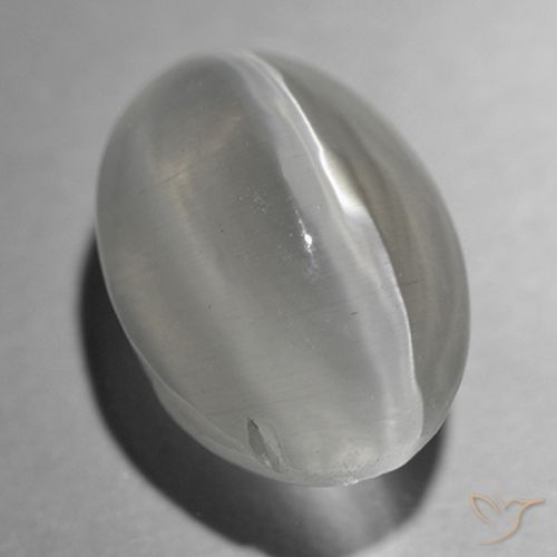 1.43ct 天然 非常に薄い灰色 シリマナイトキャッツアイ, 楕円形, 透明