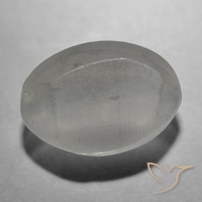 1.43カラットの天然非常に薄い灰色シリマナイトキャッツアイ、楕円形、透明