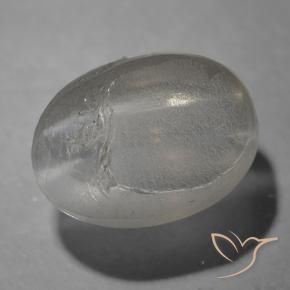 1.26カラットの天然非常に薄い灰色シリマナイトキャッツアイ、楕円形、透明