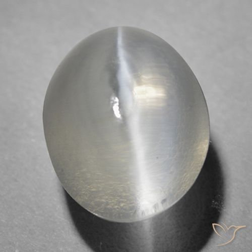 1.46ct 天然 非常に薄い灰色 シリマナイトキャッツアイ, 楕円形, 透明