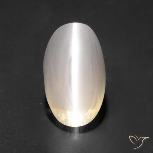 1.59ct 天然 非常に薄い灰色 シリマナイトキャッツアイ, 楕円形, 透明
