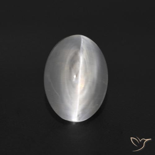 1.16ct 天然 ホワイト シリマナイトキャッツアイ, 楕円形, 透明