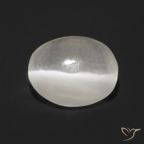 1.08ct 天然 非常に薄い灰色 シリマナイトキャッツアイ, 楕円形, 透明