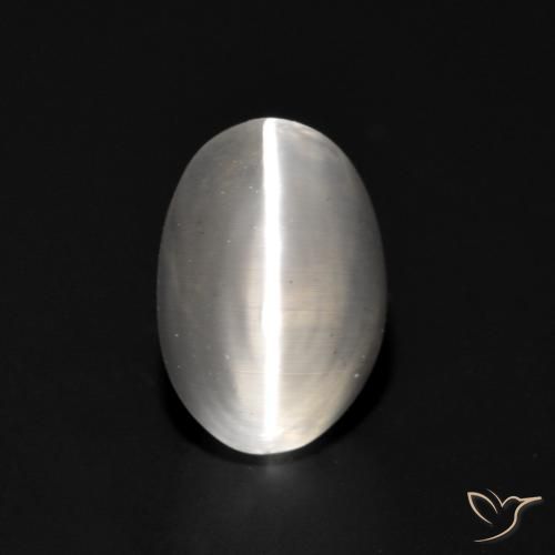 1.07ct 天然 ホワイト シリマナイトキャッツアイ, 楕円形, 透明