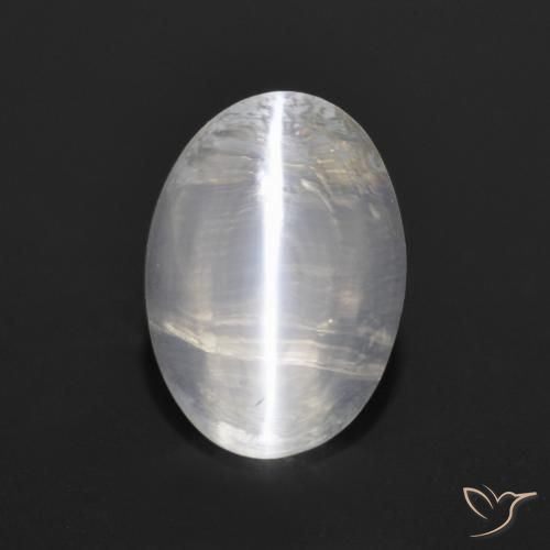 1.28ct 天然 非常に薄い灰色 シリマナイトキャッツアイ, 楕円形, 透明
