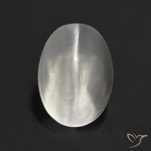 1.60ct 天然 非常に薄い灰色 シリマナイトキャッツアイ, 楕円形, 透明