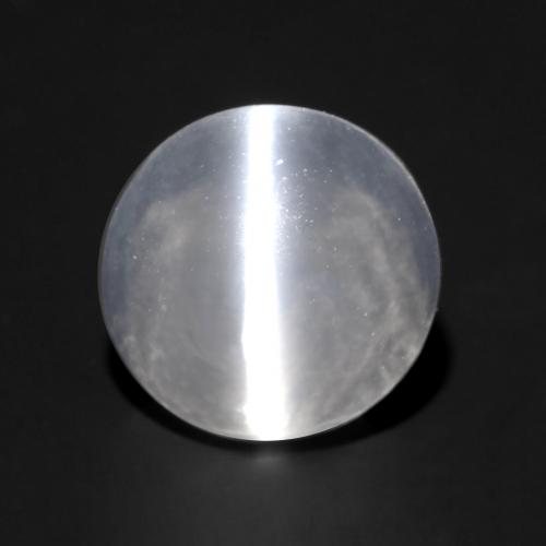 1.22カラットの天然半透明ホワイトシリマナイトキャッツアイ、ラウンドカット、透明