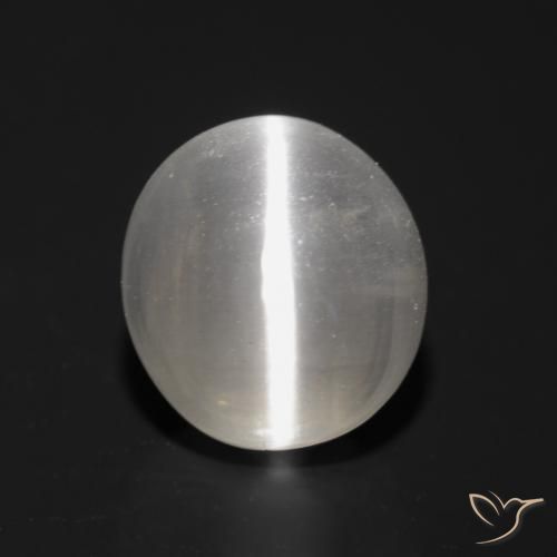 1.56ct 天然 非常に薄い灰色 シリマナイトキャッツアイ, 楕円形, 透明