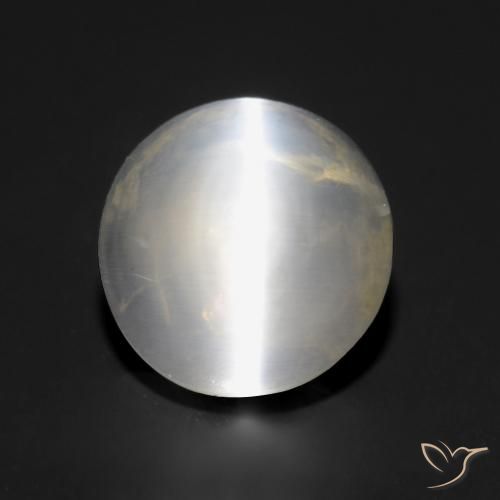 1.57ct 天然 ウォームホワイト シリマナイトキャッツアイ, ラウンド, 透明