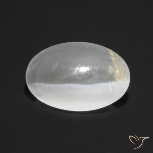 1.27ct 天然 半透明ホワイト シリマナイトキャッツアイ, 楕円形, 透明