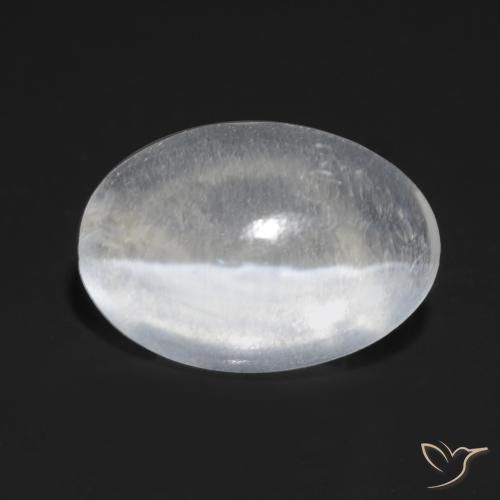1.02ct 天然 半透明ホワイト シリマナイトキャッツアイ, 楕円形, 透明