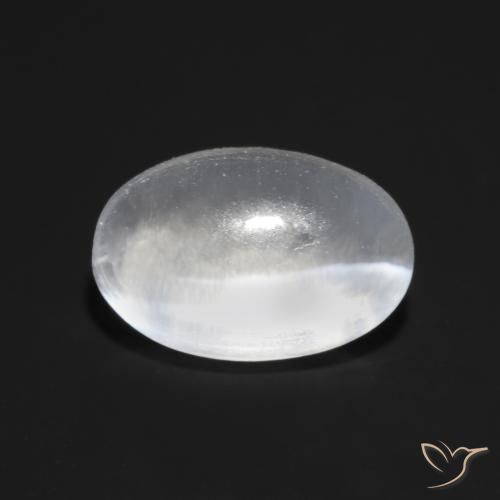 1.04ct 天然 半透明ホワイト シリマナイトキャッツアイ, 楕円形, 透明