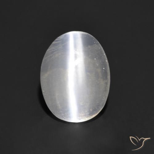0.83ct 天然 クリアホワイト シリマナイトキャッツアイ, 楕円形, 透明